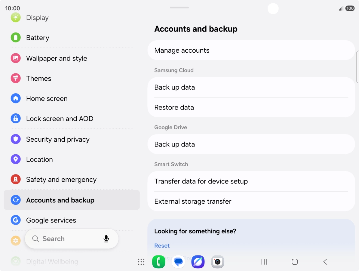 Press Manage accounts.