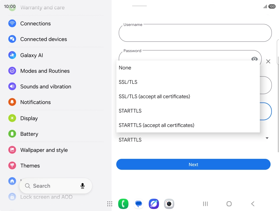 Press SSL/TLS.