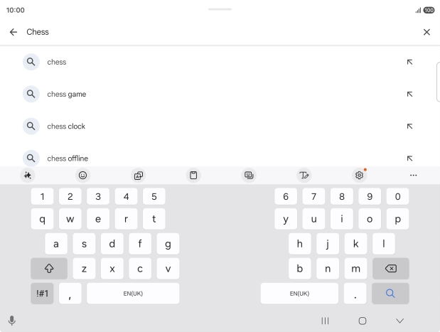 Key in the name or subject of the required app and press the search icon.