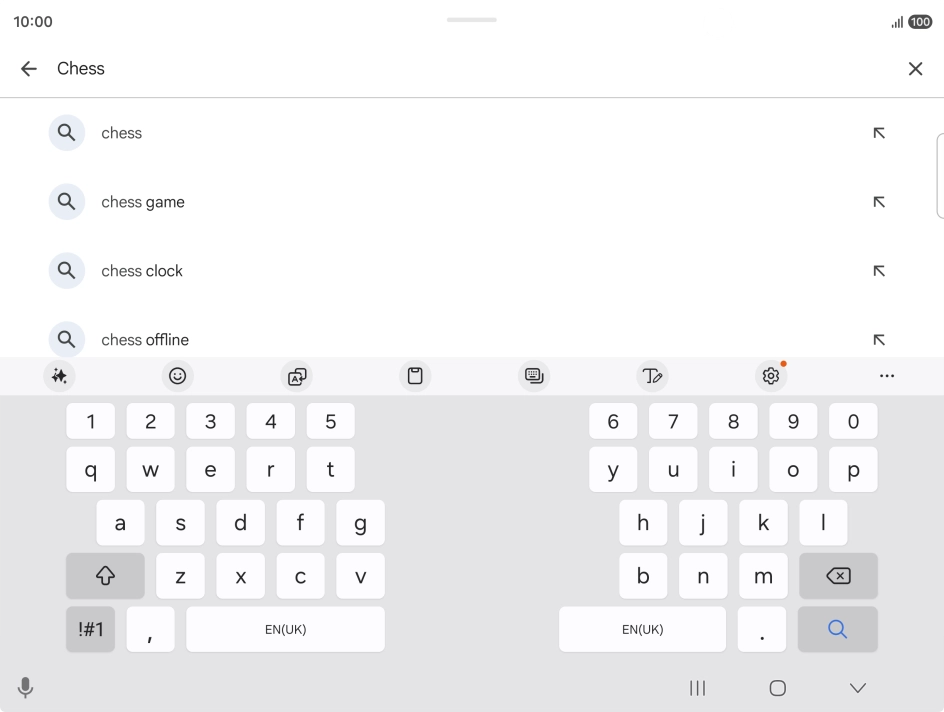 Key in the name or subject of the required app and press the search icon.