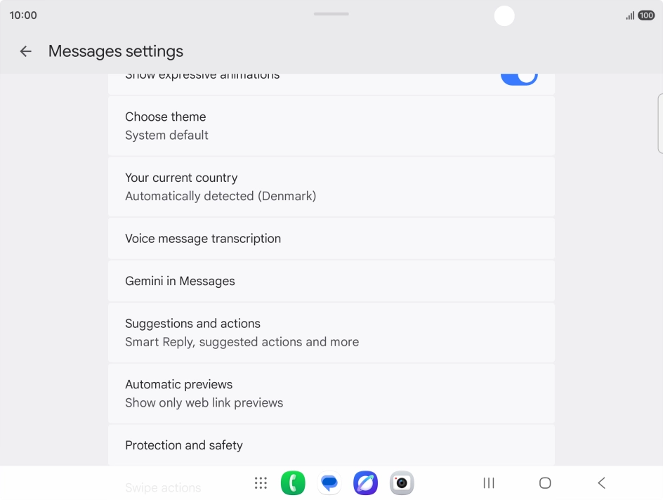 Press Gemini in Messages.