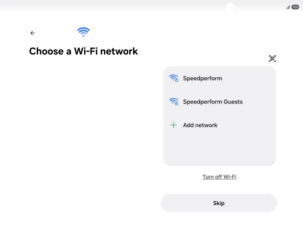 Press the required Wi-Fi network.