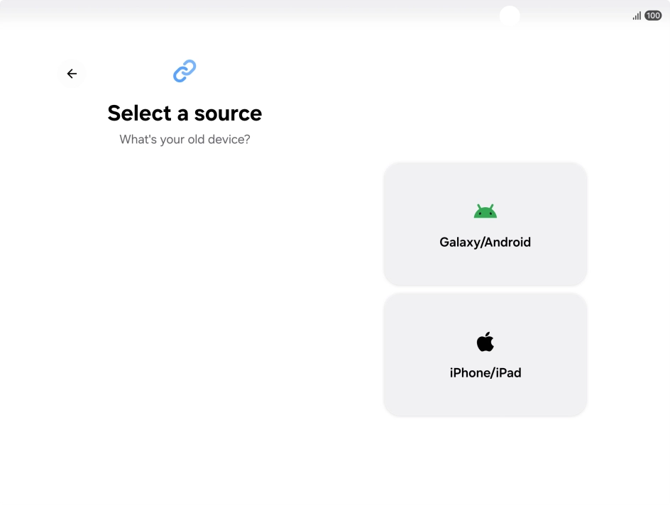 Press the required setting and follow the instructions on the screen to transfer the content from another phone.