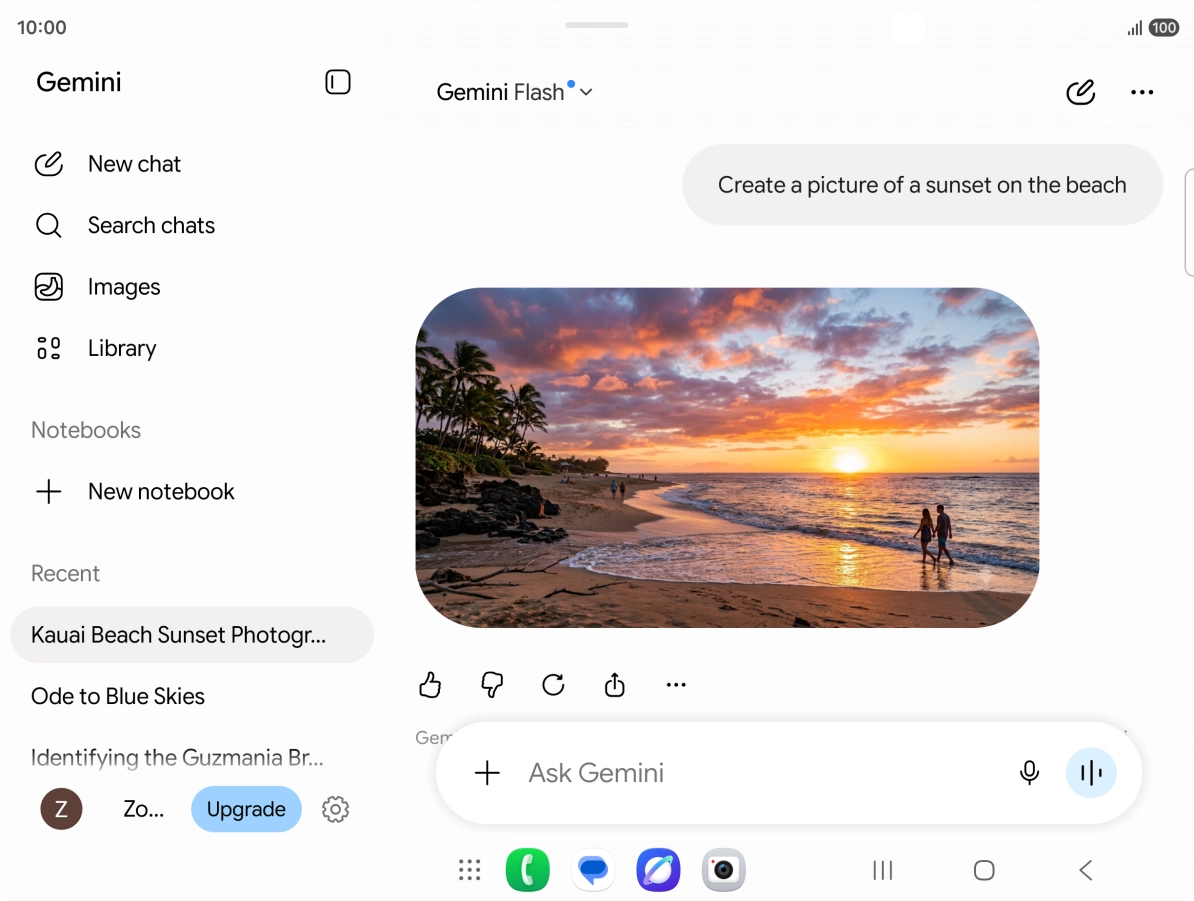 You can also ask Gemini to generate a picture based on your description.