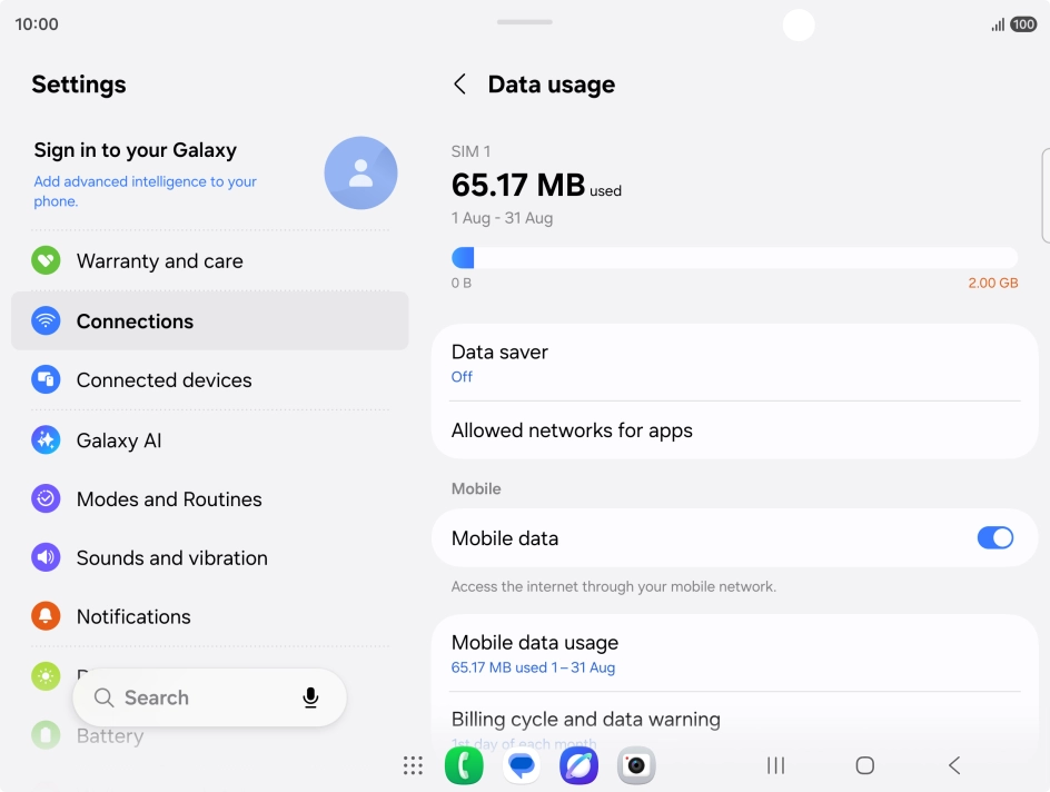 The total data usage is displayed.