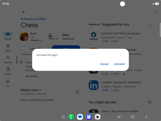 Press Uninstall.