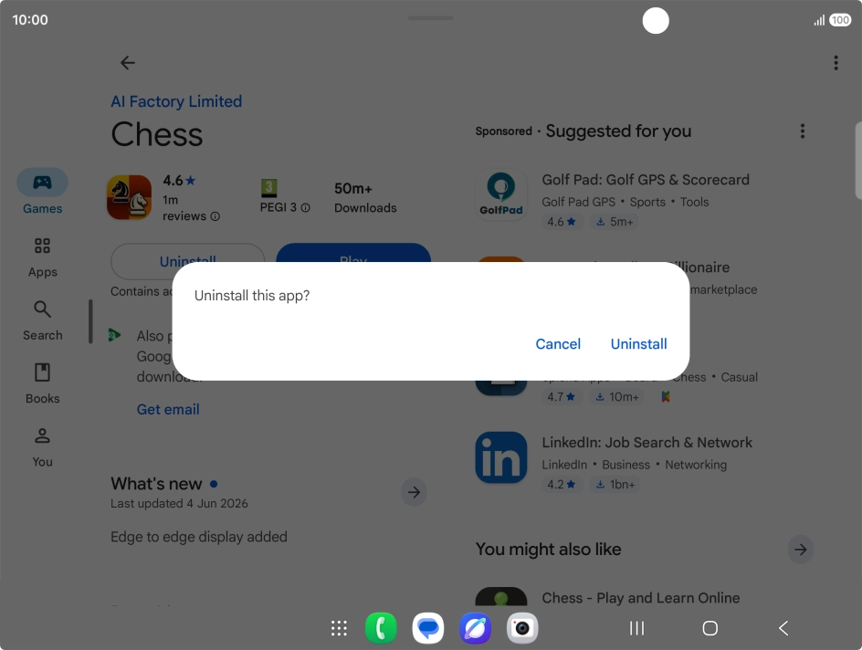 Press Uninstall.