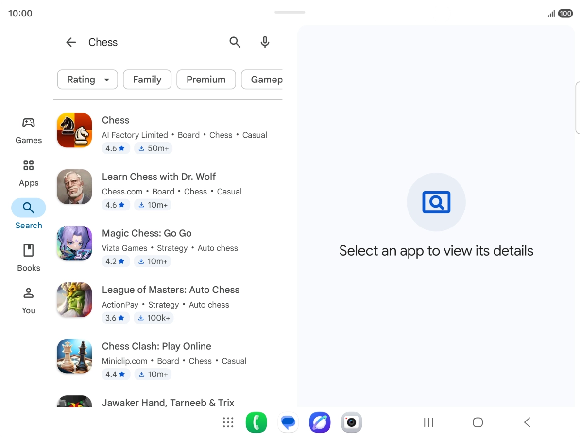 Press the required app.