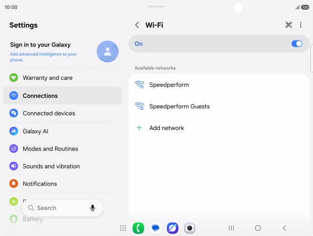 Press the required Wi-Fi network.