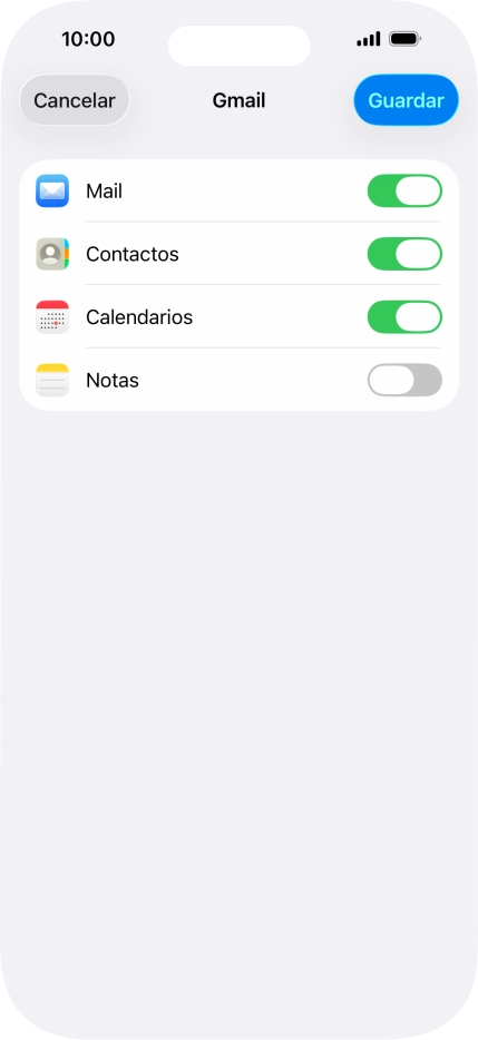 Si aparece en la pantalla esta imagen, tu cuenta de correo electrónico ha sido reconocida y configurada automáticamente. Sigue las indicaciones de la pantalla para introducir más información y terminar la configuración.