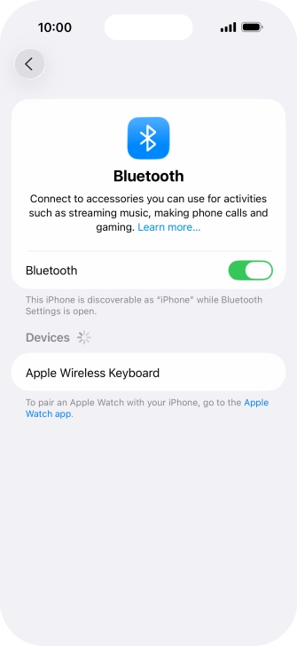 Press the required Bluetooth device and follow the instructions on the screen to pair the device with your phone.