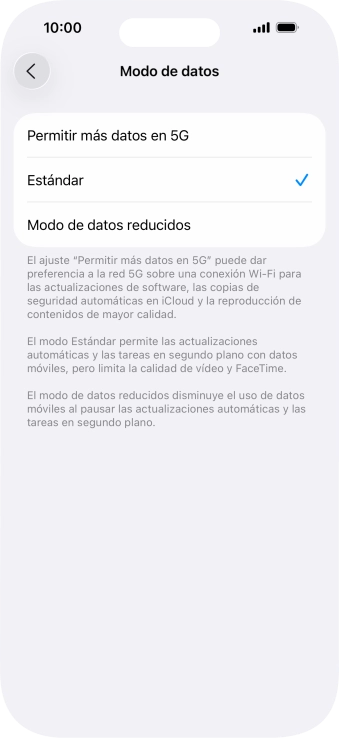 Pulsa el ajuste deseado.