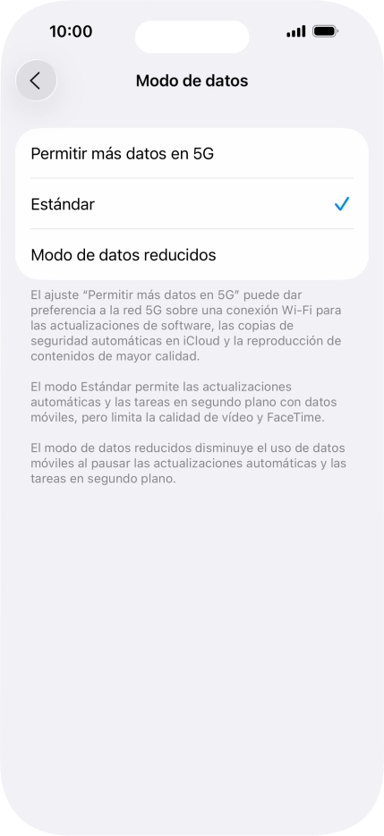 Pulsa el ajuste deseado.