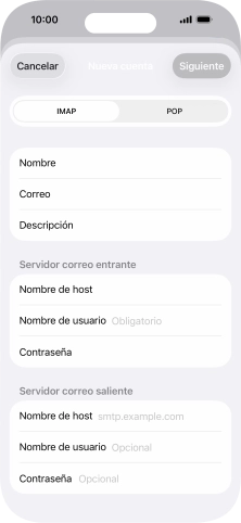 Pulsa Nombre de usuario e introduce el nombre de usuario de tu cuenta de correo electrónico.
