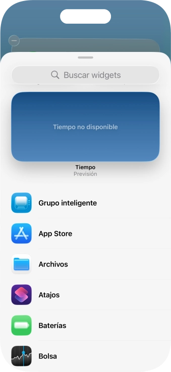 Pulsa el widget deseado.