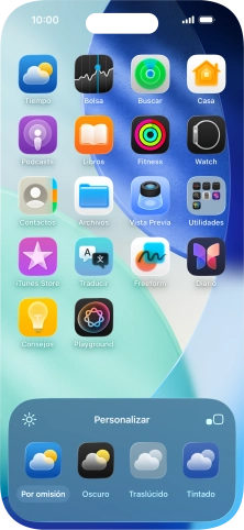 Pulsa el ajuste deseado para seleccionar el tamaño de los iconos de las apps en la pantalla de inicio.
