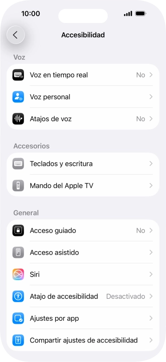 Pulsa una categoría bajo 