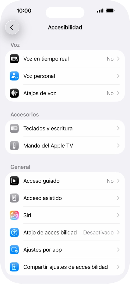 Pulsa una categoría bajo 