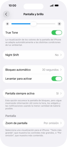 Pulsa Pantalla siempre activa.