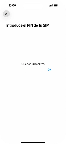 Si es necesario desbloquear la tarjeta SIM, introduce el código PIN y pulsa OK.