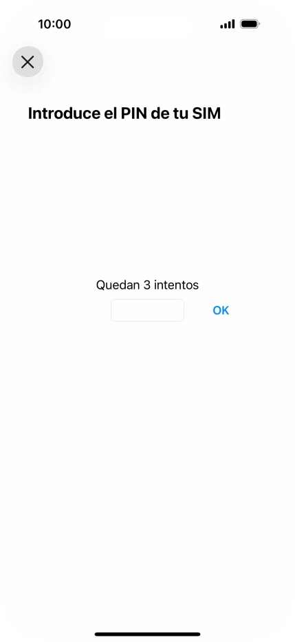 Si es necesario desbloquear la tarjeta SIM, introduce el código PIN y pulsa OK.