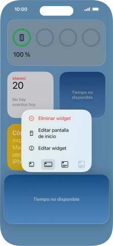 Pulsa Eliminar widget.