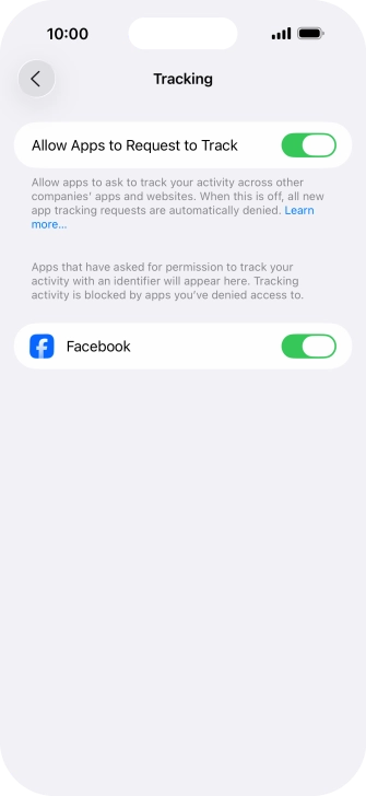 Press the indicator next to 