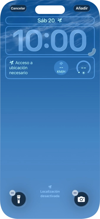 Si deseas personalizar la vista de la fecha en la pantalla de bloqueo, pulsa el widget de la fecha y sigue las indicaciones de la pantalla para seleccionar la vista de widgets deseada.