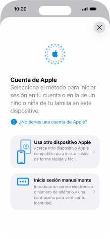 Pulsa Inicia sesión manualmente.