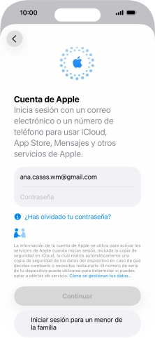 Pulsa Contraseña e introduce la contraseña de tu Cuenta de Apple.