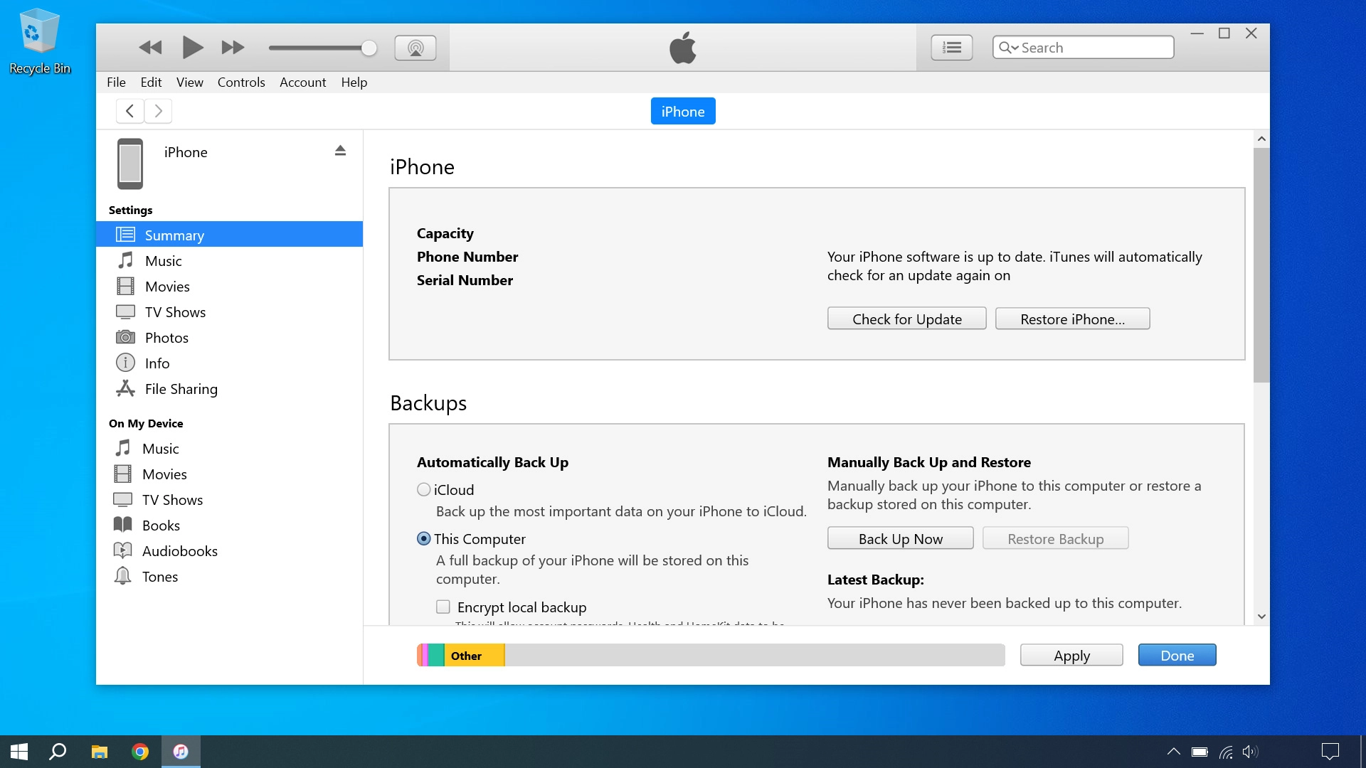 Click the required category and follow the instructions on the screen to select the required settings.