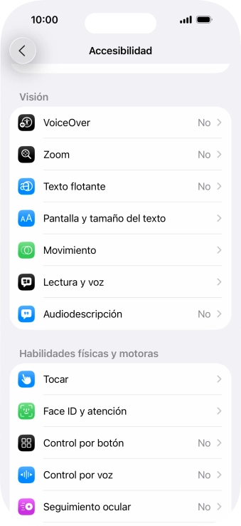 Pulsa una categoría bajo 