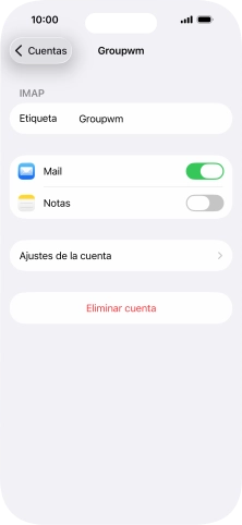Pulsa Ajustes de la cuenta.