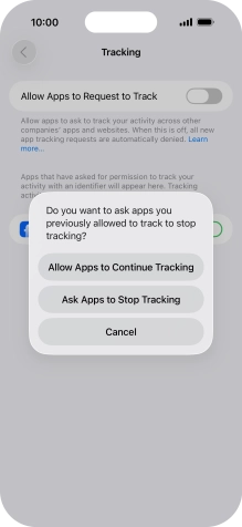 If you turn off the function, press the required setting.