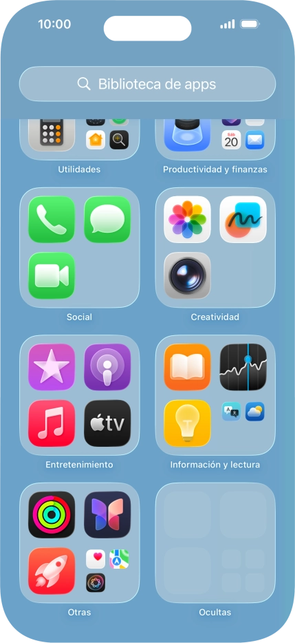 La app está ahora en la carpeta Ocultas en la biblioteca de apps.
