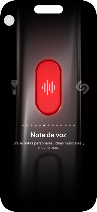Desliza el dedo hacia la derecha o hacia la izquierda por la pantalla para seleccionar la función deseada.