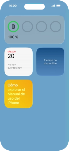 Desliza el dedo hacia arriba o hacia abajo por la pantalla para ver más widgets.