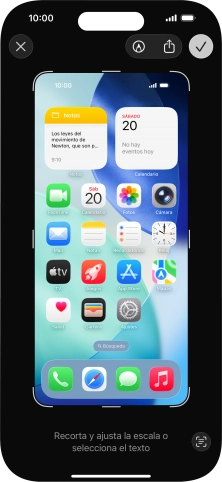 Sigue las indicaciones de la pantalla para editar y guardar tu pantallazo.