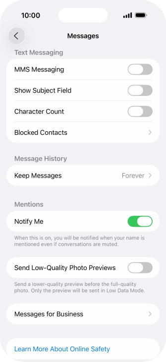 Press the indicator next to 