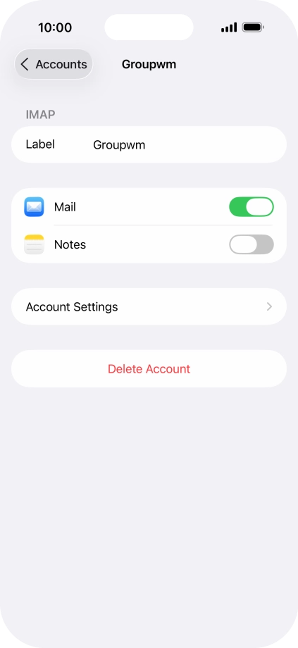 Press Account Settings.