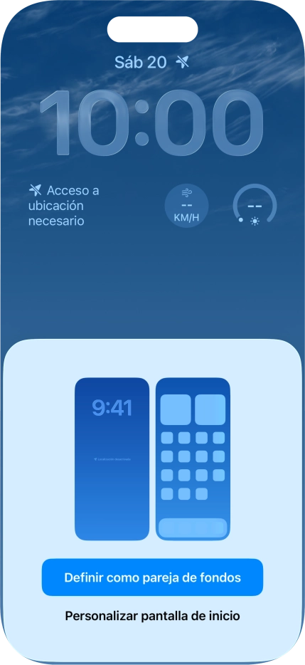 Si deseas utilizar el mismo tema de color en la pantalla de inicio, pulsa Definir como pareja de fondos.