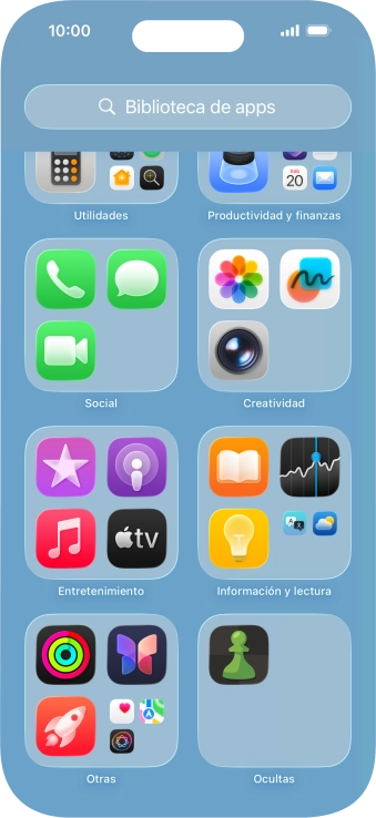 Pulsa la app deseada durante unos instantes.