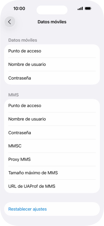 Pulsa Punto de acceso e introduce airtelwap.es.
