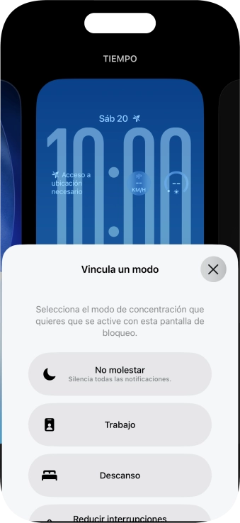 Pulsa un modo de concentración.