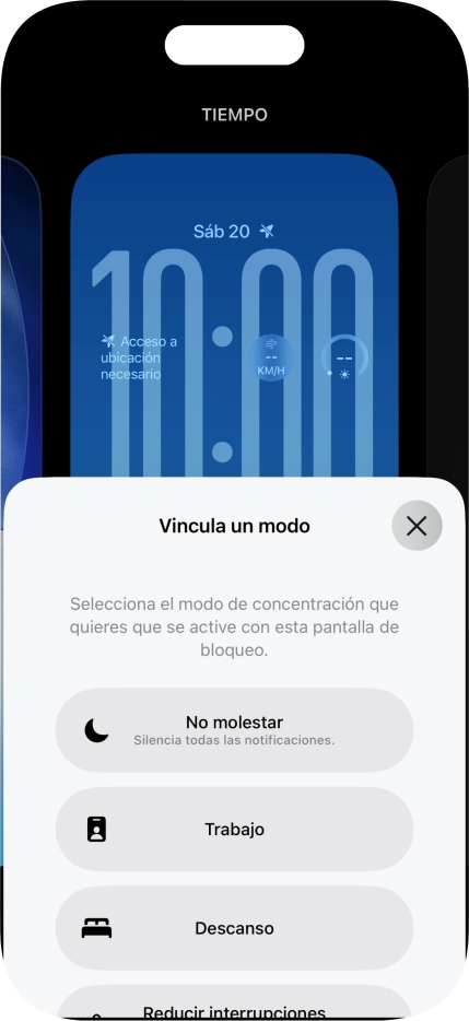 Pulsa un modo de concentración.