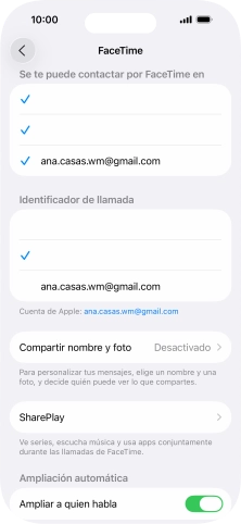 Pulsa el ajuste deseado bajo 