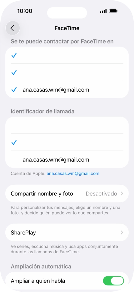 Pulsa el ajuste deseado bajo 