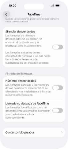 Pulsa Contactos bloqueados.