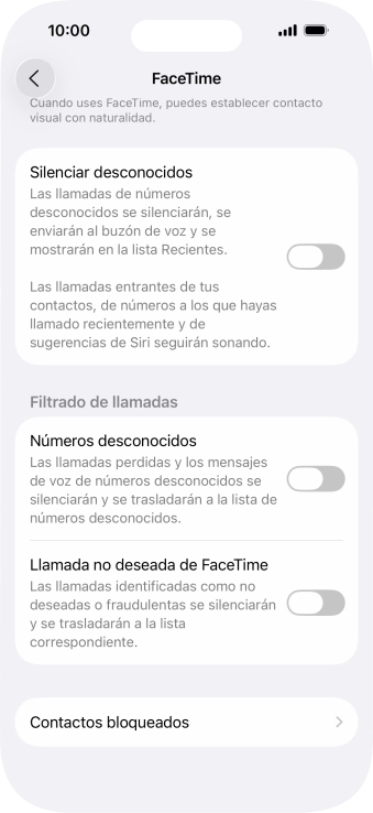 Pulsa Contactos bloqueados.
