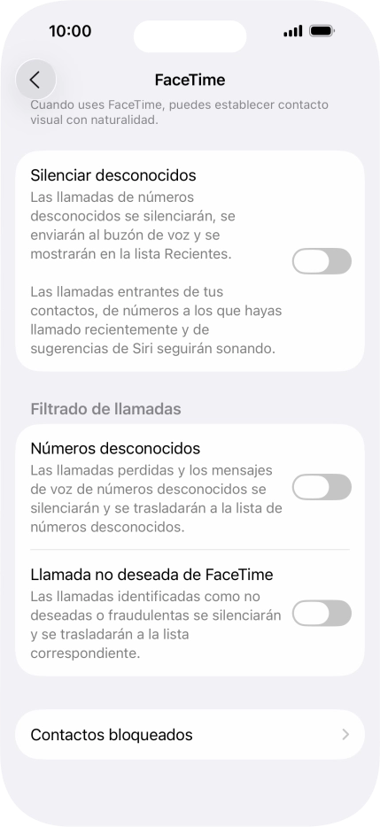 Pulsa Contactos bloqueados.